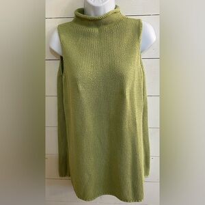 Vintage In Due Time Maternity Sz M Sage Green Chunky‎ Knit Sleeveless Sweater